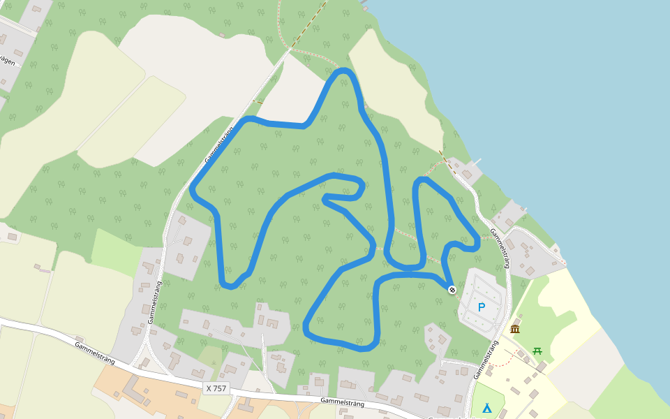 Norrbo Elljusspår walking route map in Gammelsträng