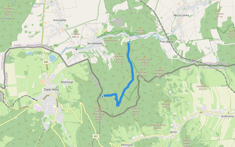 Ścieżka Dydaktyczna Rezerwat Przyrody Cicha Dolina walking route map in Pokrzywna