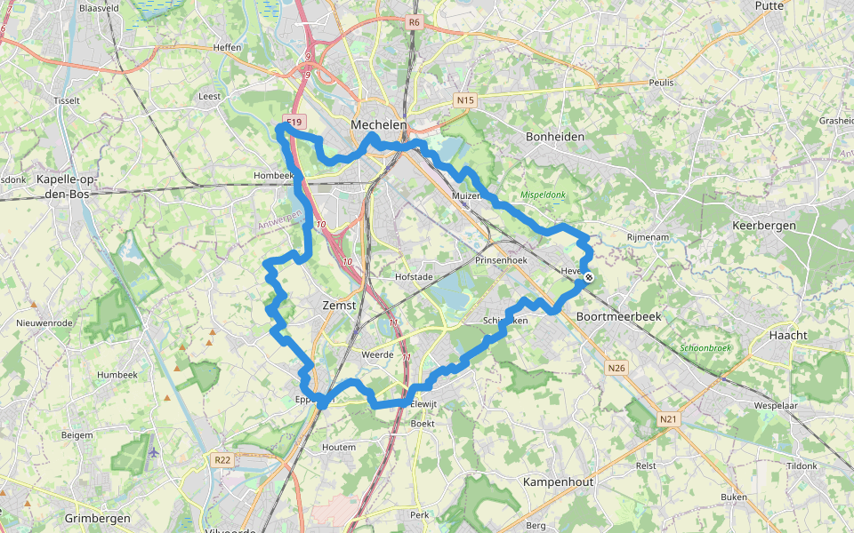 Streek-GR Dijleland Lus 5: Noord-Dijleland vanuit Mechelen walking route map in Boortmeerbeek