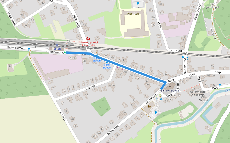 Streek-GR Hageland - Aanlooproute Station Testelt walking route map in Scherpenheuvel-Zichem