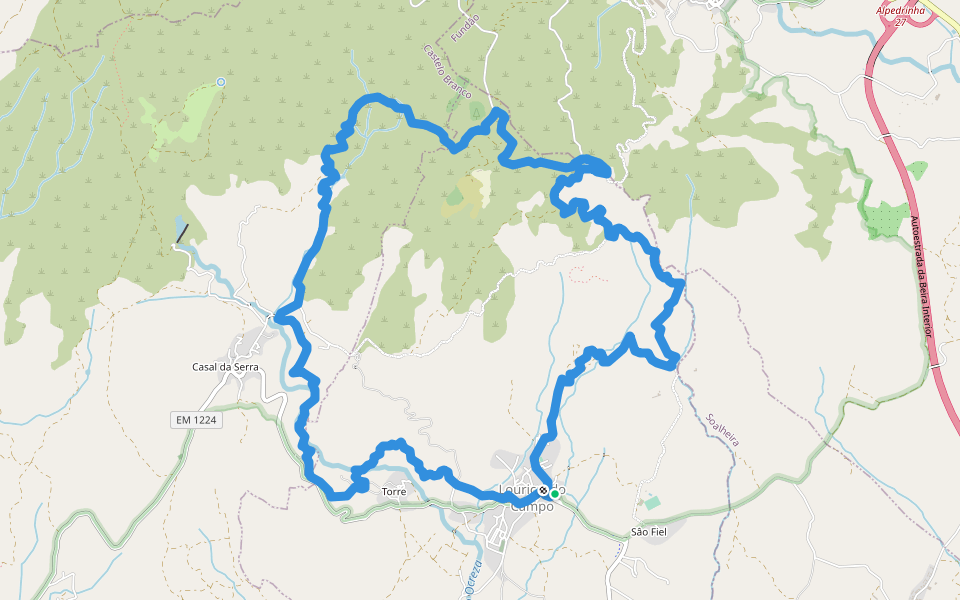 Rota da Gardunha walking route map in Covilhã