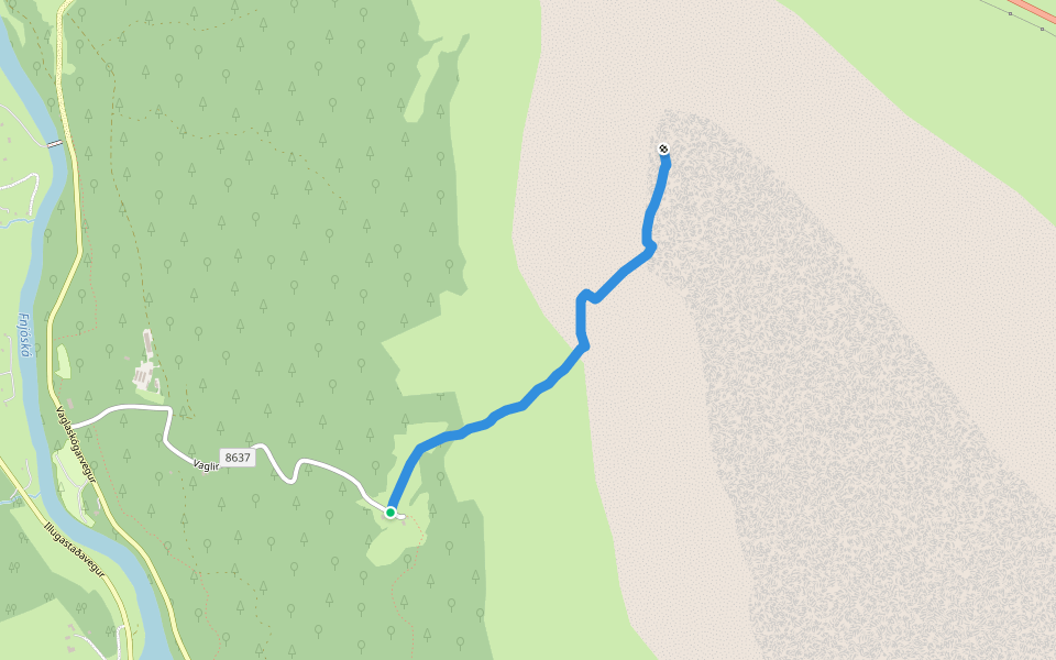 Hálshnjúkur walking route map in Akureyri
