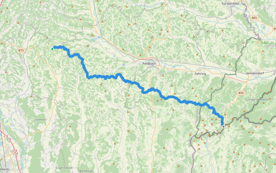 Wasserscheideweg walking route map in Kirchbach In Steiermark