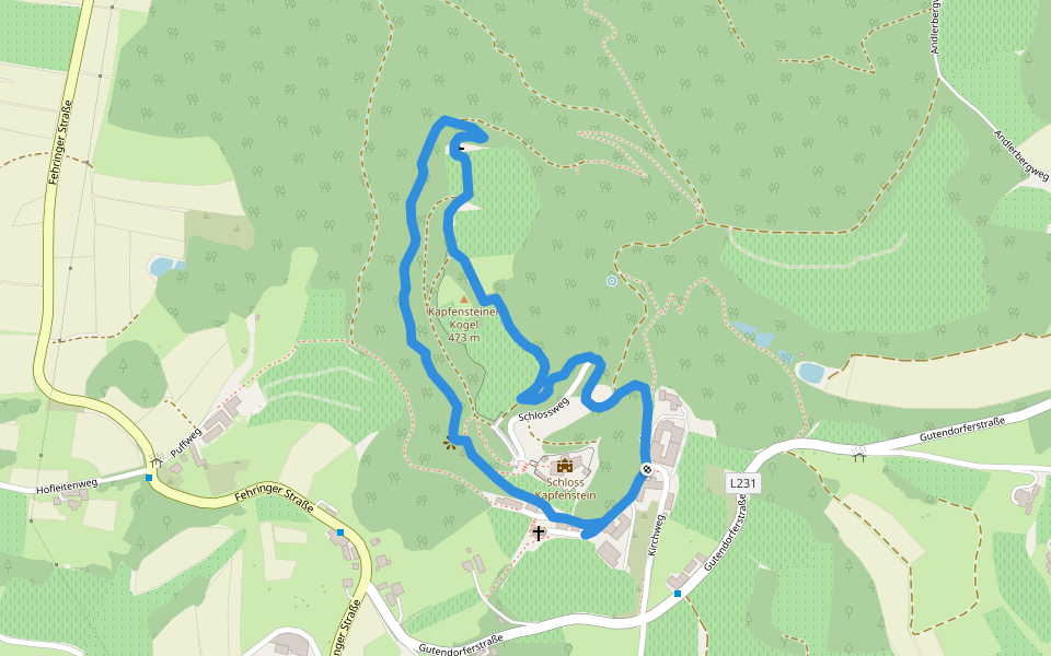 Geotrail Kapfenstein walking route map in Kapfenstein