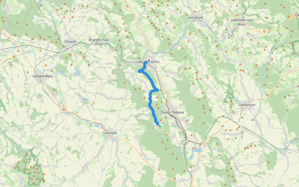 [Z] Ústí nad Orlicí - Kozlovský kopec walking route map in Česká Třebová