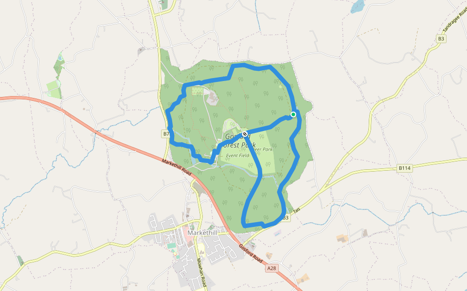 Gosford Forest Park - Red Trail walking route map in Markethill