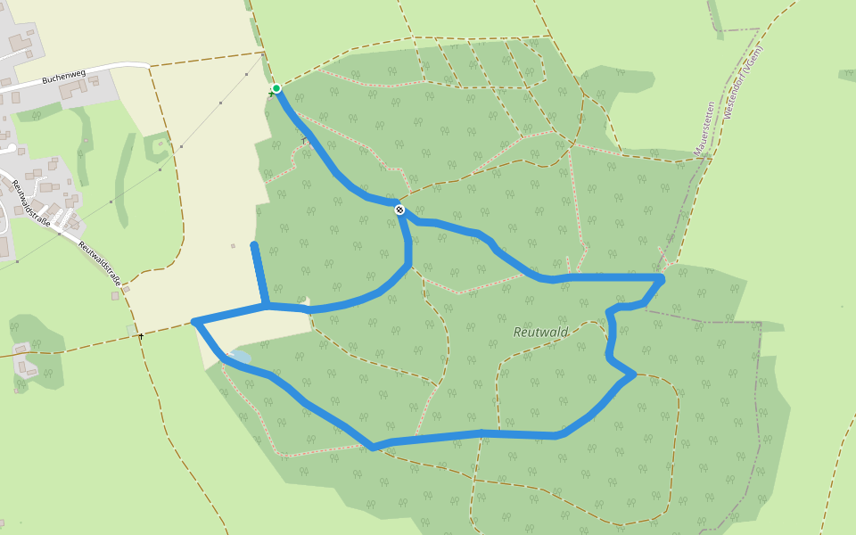 Reutwaldpfad walking route map in Mauerstetten