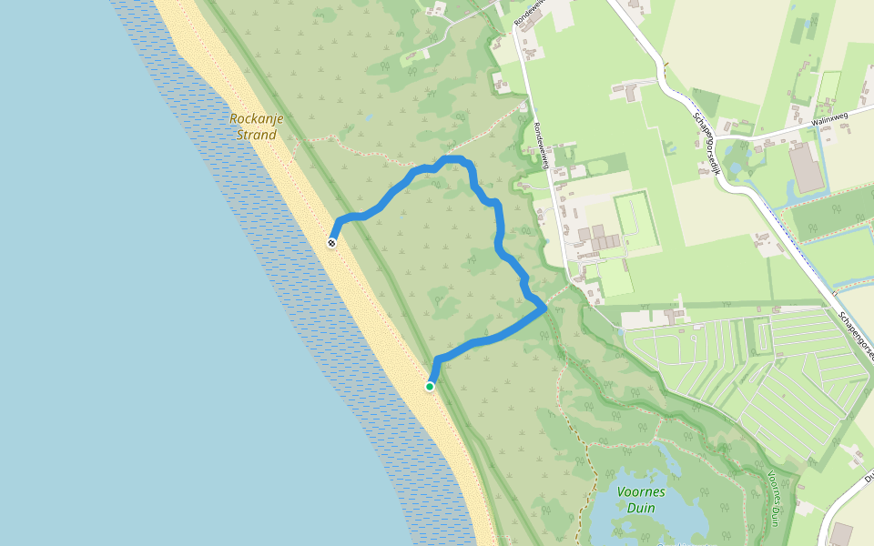 Panroute walking route map in Rockanje