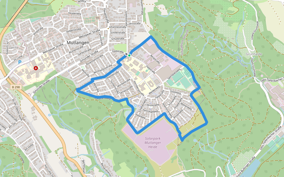 Mutlangen Rundwanderweg 4a walking route map in Mutlangen