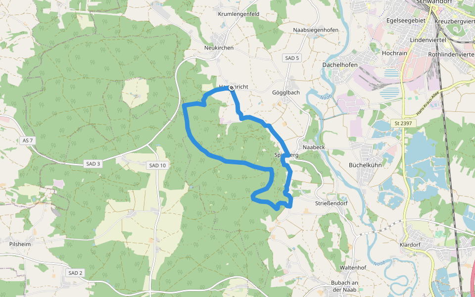 Rundweg 3 "Bürgermeister Hans- Graf- Weg" walking route map in Schwandorf