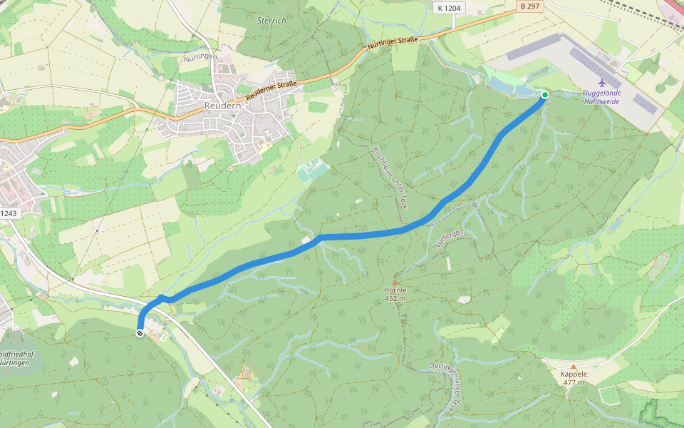 blaue Raute Tiefenbach Bürgerseen walking route map in Kirchheim unter Teck