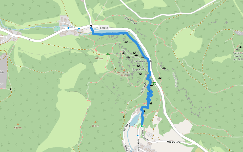 Myrafälle walking route map in Muggendorf