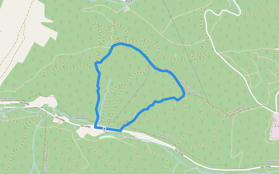 S↺ (Sás-völgy) walking route map in Hetvehely