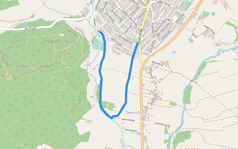 Wanderweg 29 walking route map in Burgfried