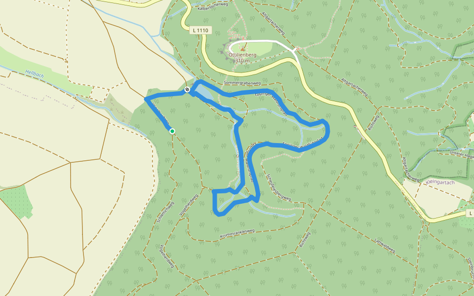 Eppinger Waldfühlpfad walking route map in Eppingen