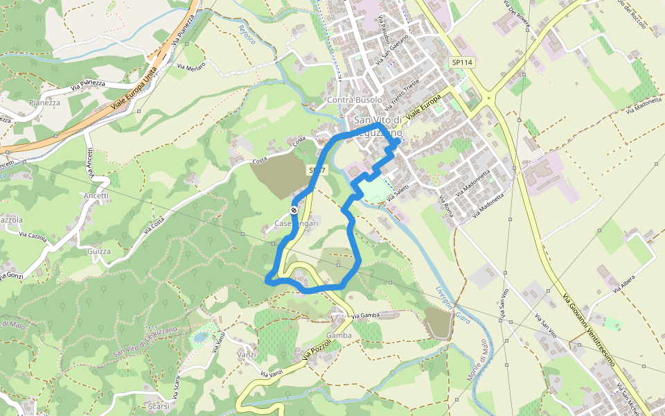 Sentiero Natura - Percorso 3 (giallo) walking route map in Case Ongari