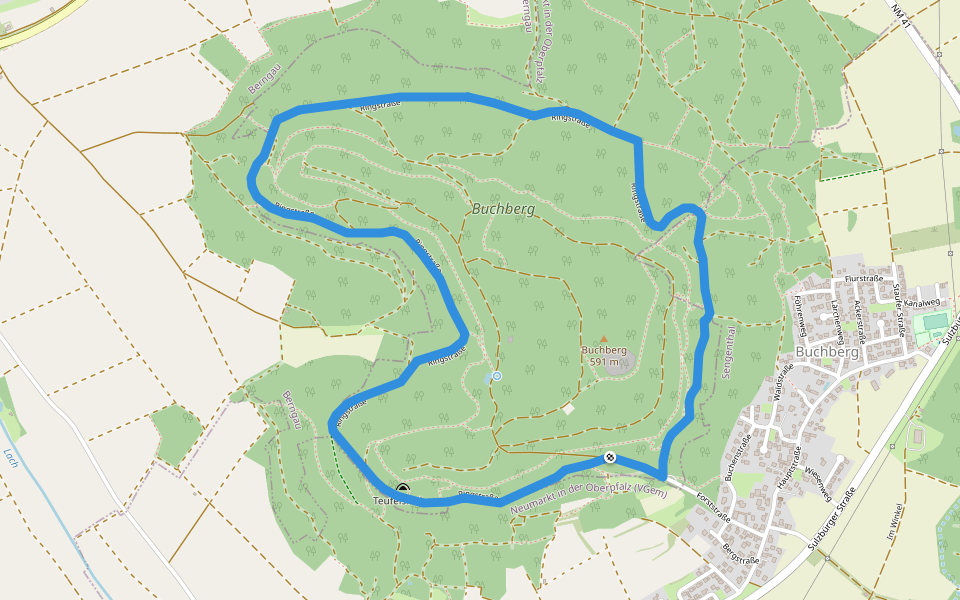 Buchberg Rundweg walking route map in Sengenthal