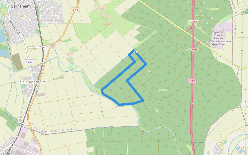 Rundwanderweg Gernsheim Stockweg 5: Winkelbach-Weg walking route map in Gernsheim