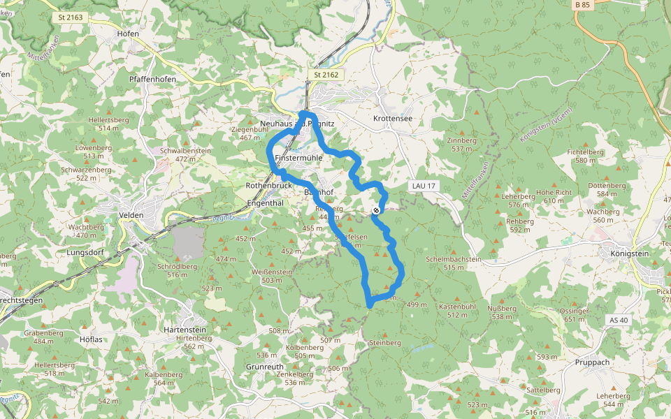 Neuhaus-Rundwanderweg No.5 walking route map in Königstein