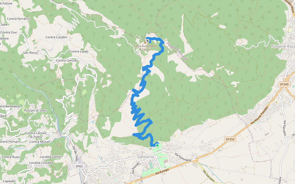 Via Crucis walking route map in Santorso