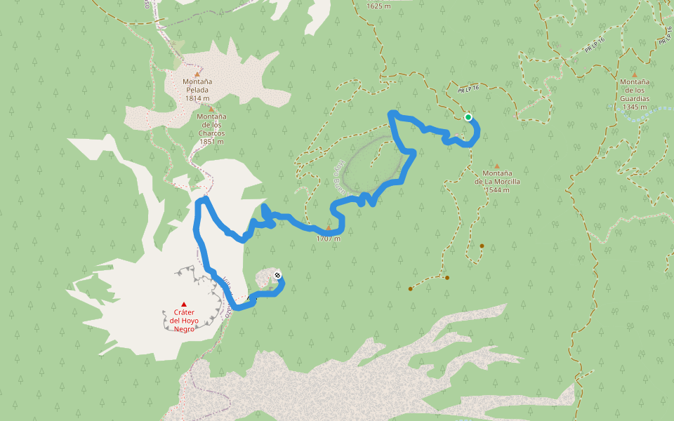 SL LP 125 Llano de las Moscas-Pico Nambroque walking route map in Villa de Mazo