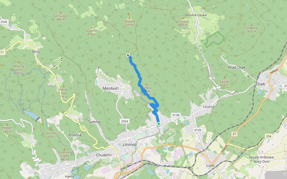 [Ž] Litvínov - Hvězda walking route map in Litvínov