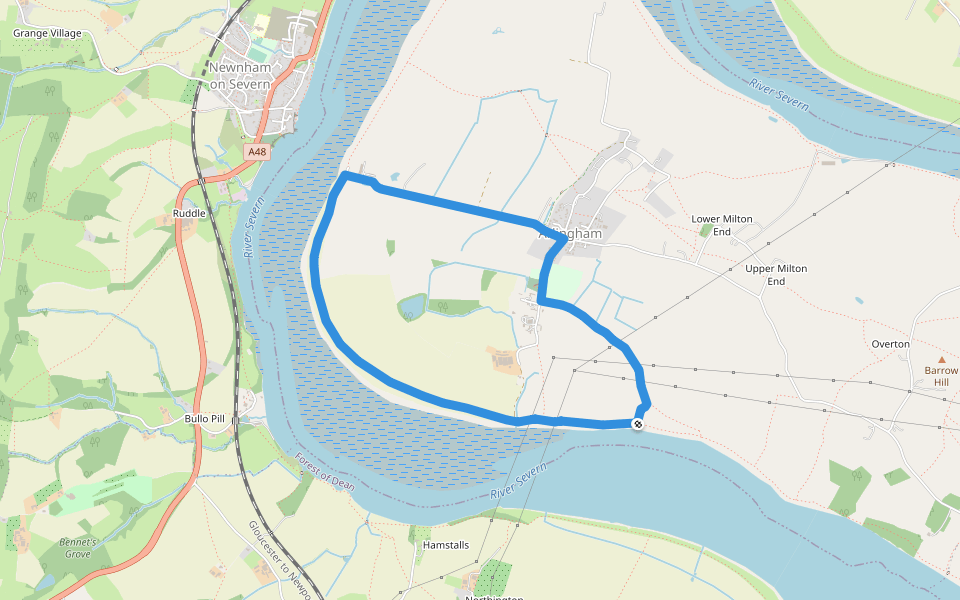 Salmon Way walking route map in Arlingham