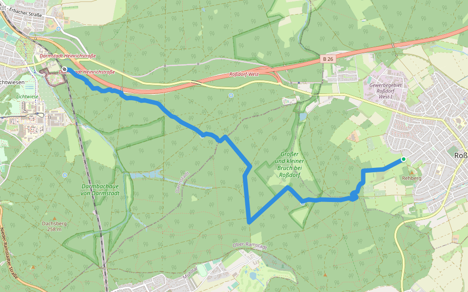 Kotelettpfad walking route map in Roßdorf