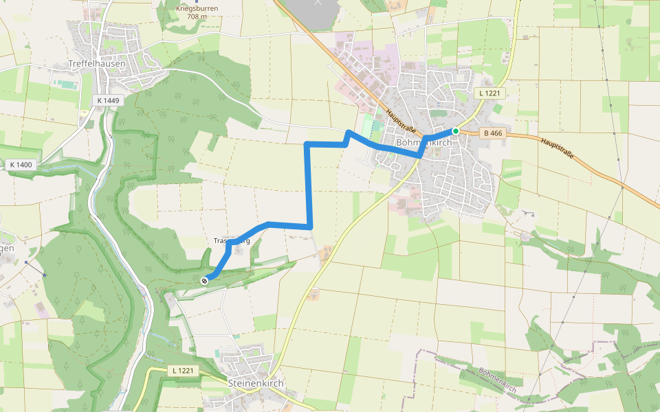 Ravenstein - Böhmenkirch walking route map in Böhmenkirch