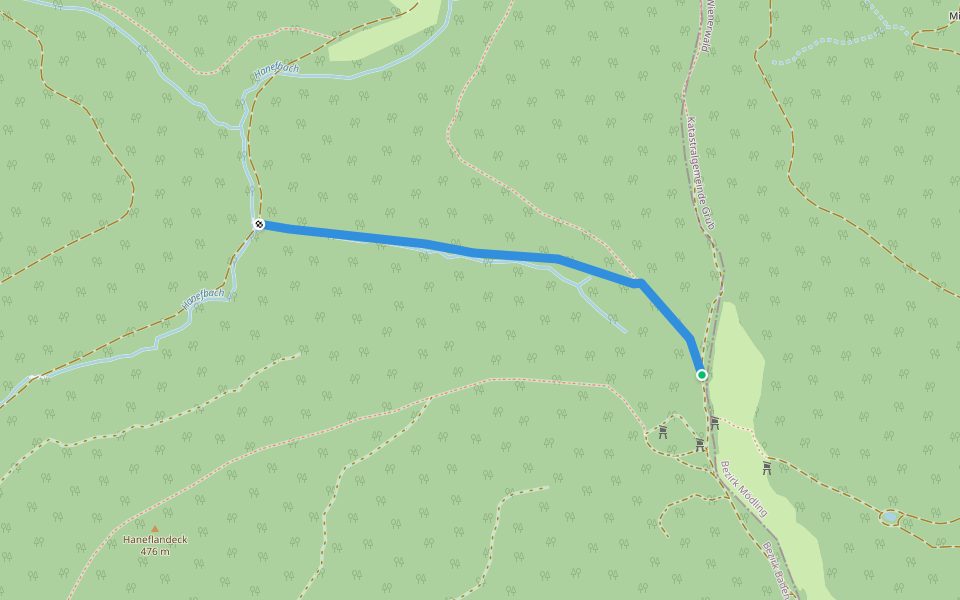 Allander Wanderweg 1 Abkürzung walking route map in Alland