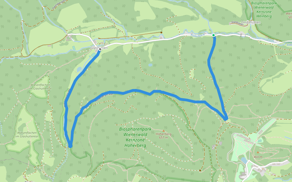 Allander Wanderweg 12 walking route map in Glashütten