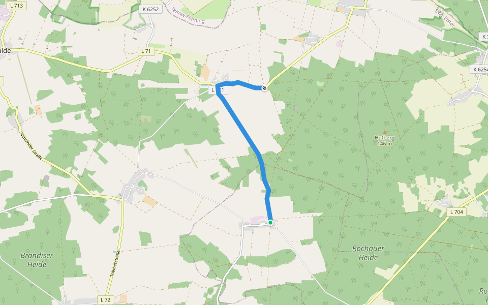 Wanderweg Grüner Kreis S6 walking route map in Schlieben