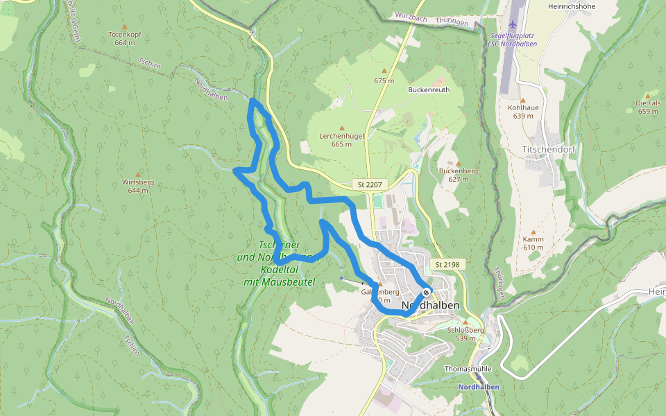 Fichtera Weg RT 31 walking route map in Nordhalben
