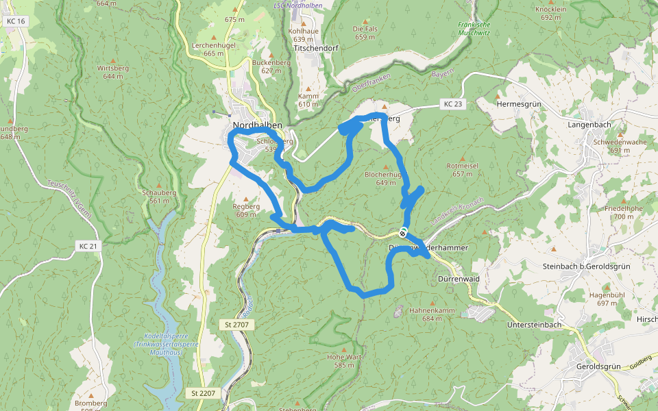 Kirchsteig RT 35 walking route map in Geroldsgrün