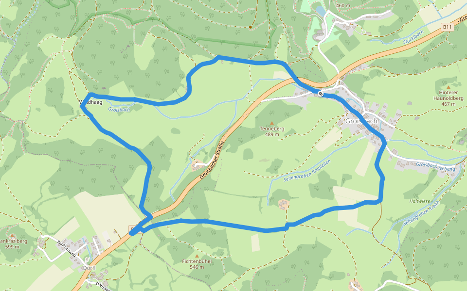 Allander Wanderweg 5 walking route map in Glashütten