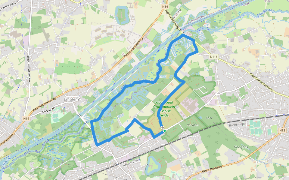 Vogelzangpad walking route map in Nijlen