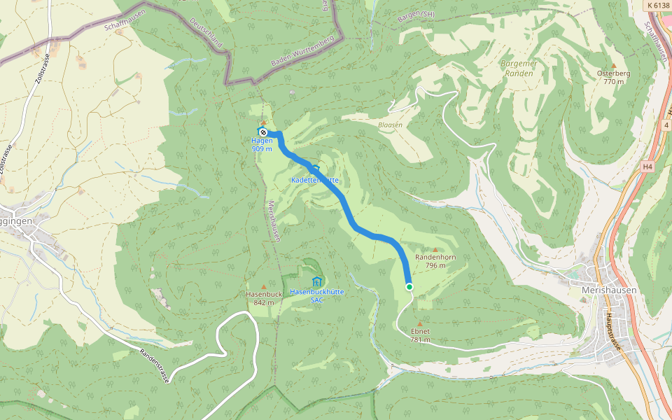 Rundwanderweg walking route map in Merishausen