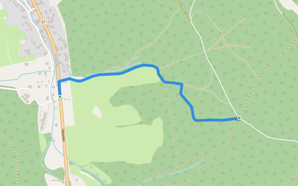 NS Stříbrný důl Slepetné walking route map in Hradec nad Moravicí