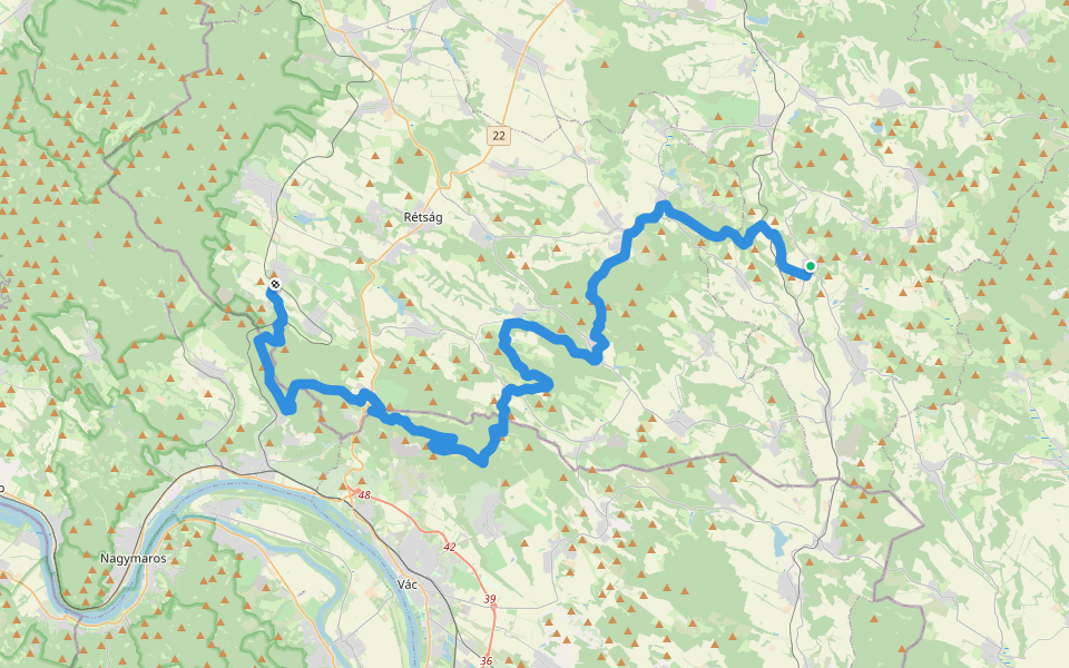 K, OKT 18. (Nógrád – Becske) walking route map in Becske