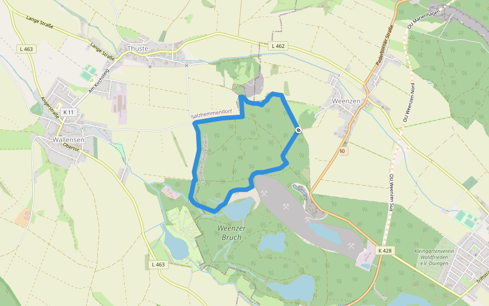 Geologischer Lehrpfad Weenzerbruch walking route map in Duingen