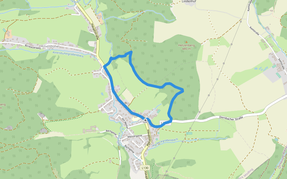 Gemeinde Wienerwald Rundwanderweg 5 bei Grub walking route map in Dornbach
