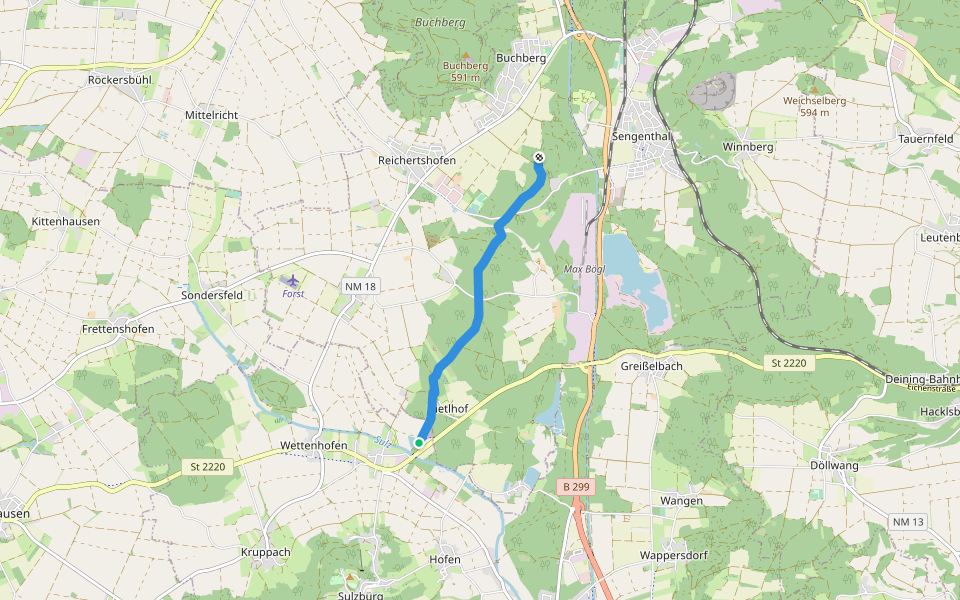 Judenweg walking route map in Mühlhausen
