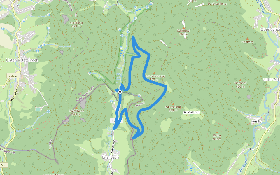 Rundwanderweg Wald-Michelbach Lichtenklingen 4: Adlerstein-Weg walking route map in Heiligkreuzsteinach