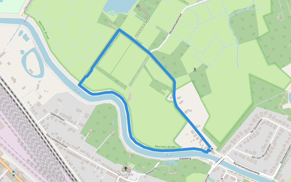 't Mechels Broek Rode wandeling walking route map in Mechelen