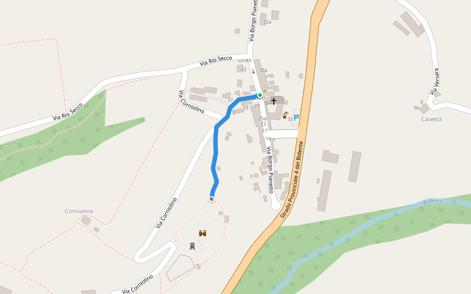 Galeata - Percorso 1 walking route map in Galeata