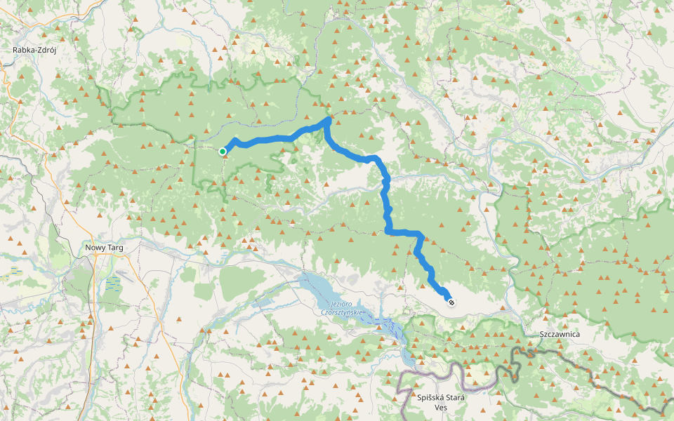 Grywałd - Polana Gabrowska walking route map in Ochotnica Górna