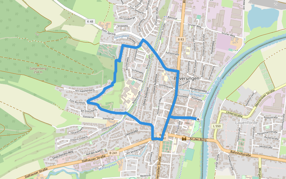 B4 - Aussichtsweg zum Waldfriedhof walking route map in Beverungen