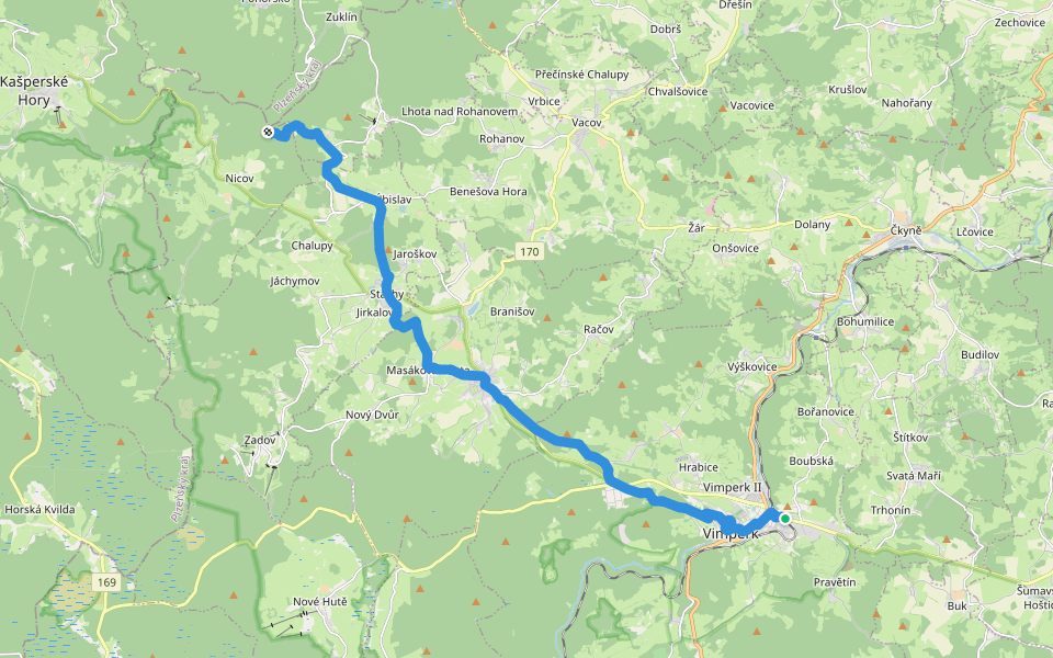 [Č] Vimperk - Královský kámen walking route map in Vimperk