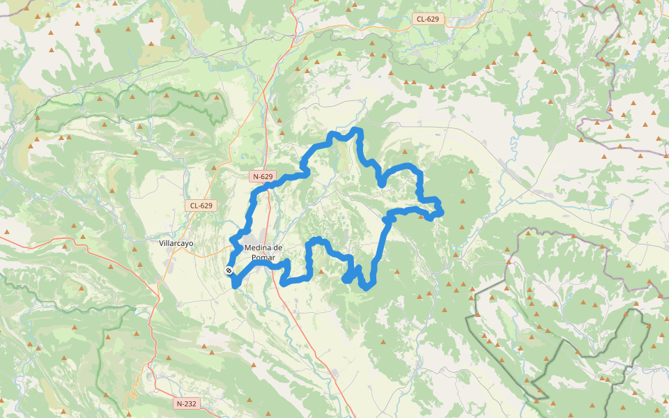 GR 186 - Caminos de Medina walking route map in Medina de Pomar