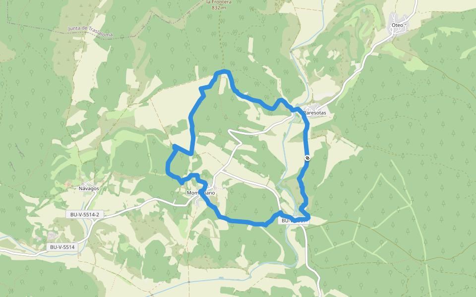 PRC-BU 134 Caminos de la Virgen del Castro walking route map in Medina de Pomar